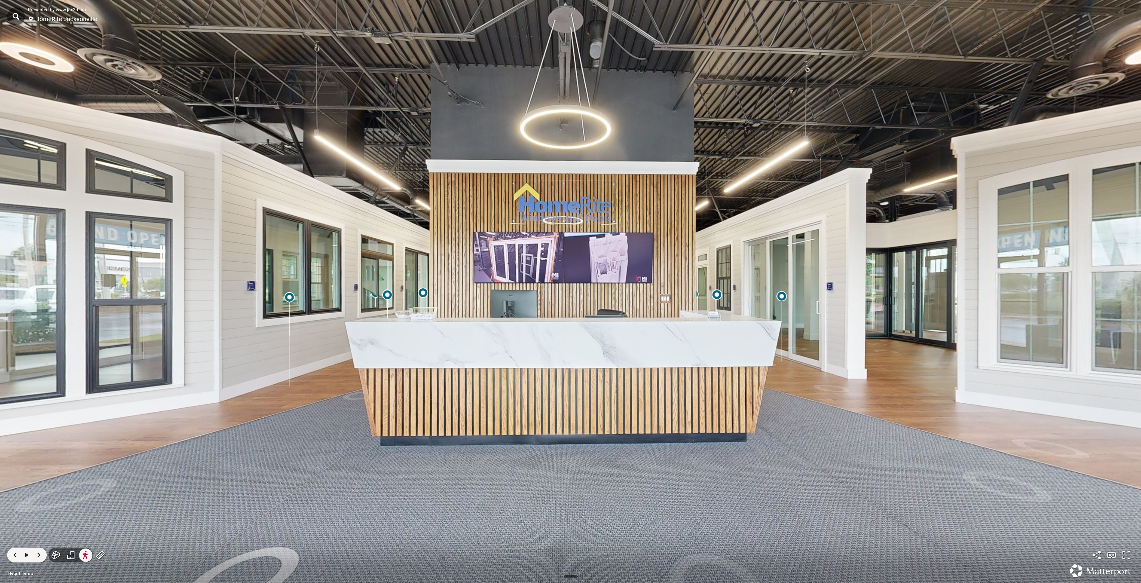 Matterport 3D tour of a Jacksonville showroom