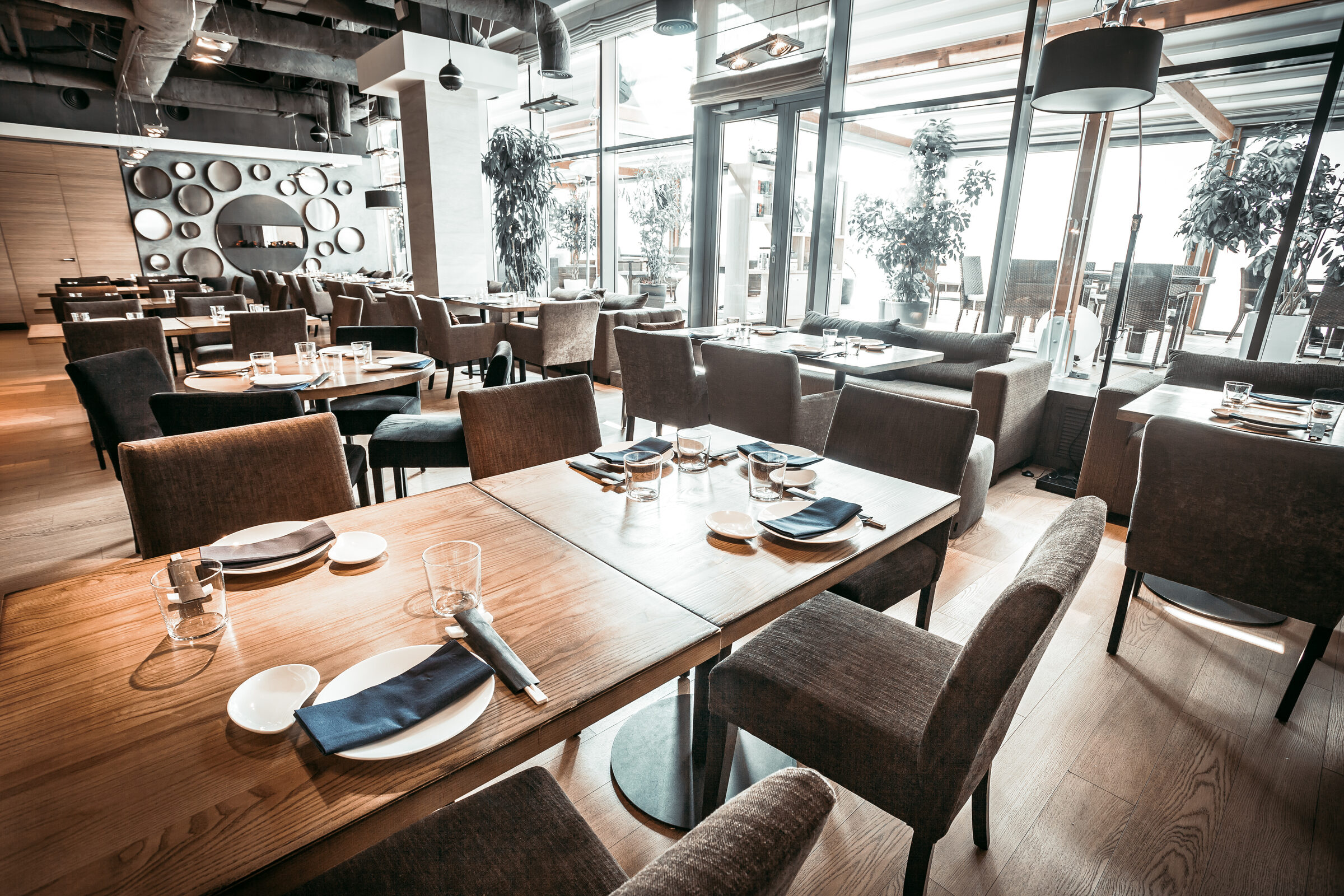 Bright restaurant interior on Google Maps